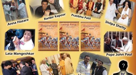 Book Distribution bhagavad Gita to Famous people